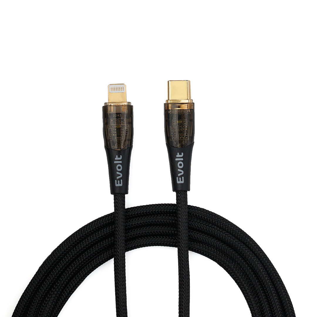 CLB-600 Type-C - Lightning 3A 1.2M cable with clear casing